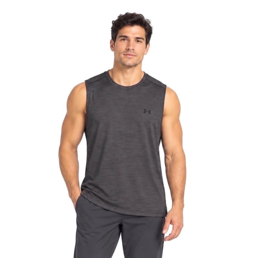 Under Armour Tech Vent Tank Mens XL Gray Sleeveless Training Shirt Gym 110-67